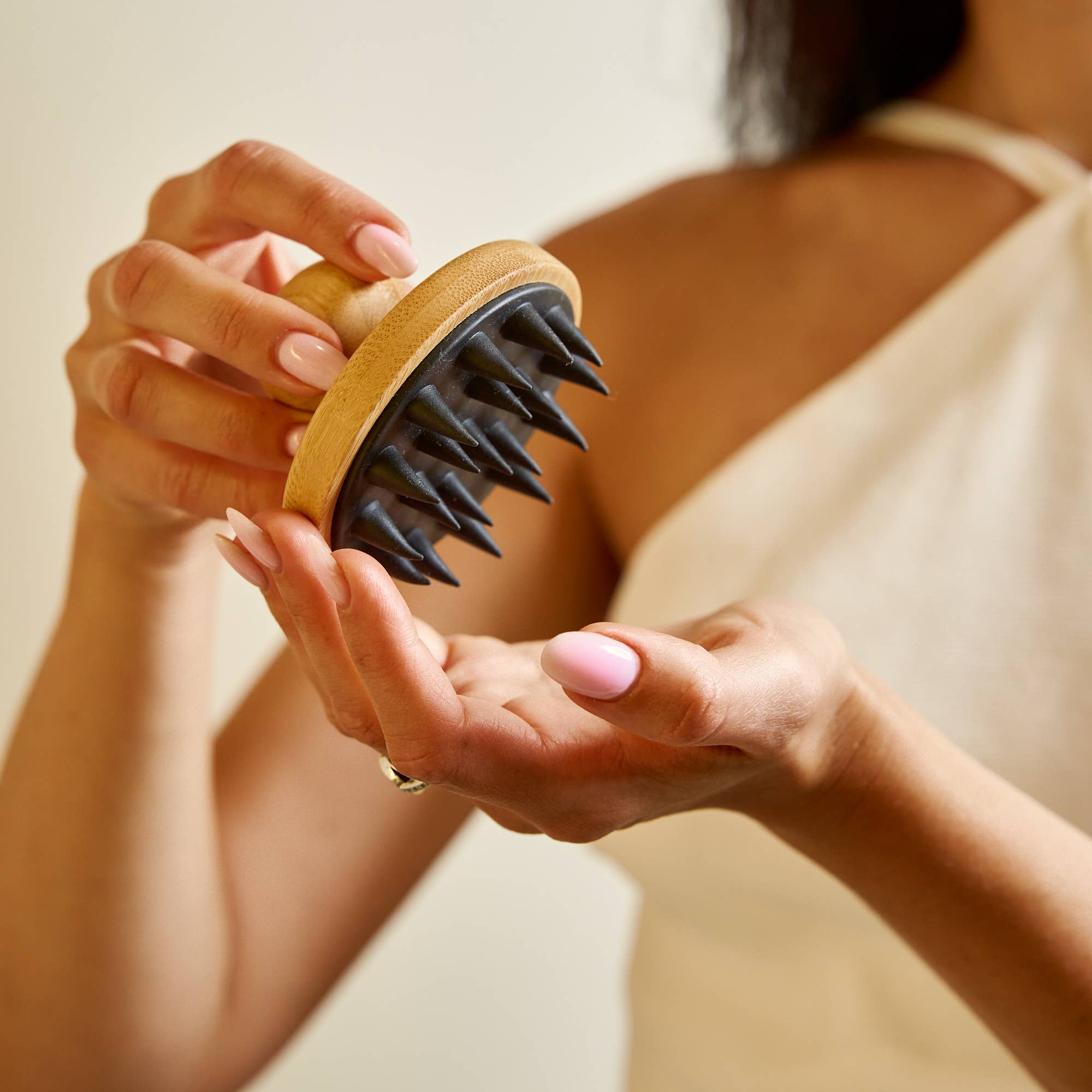 Bamboo + Silicone Scalp &amp; Body Massager | Faire Market