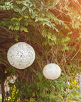 Stella Boho 12" Globe Solar Lantern - Pearl