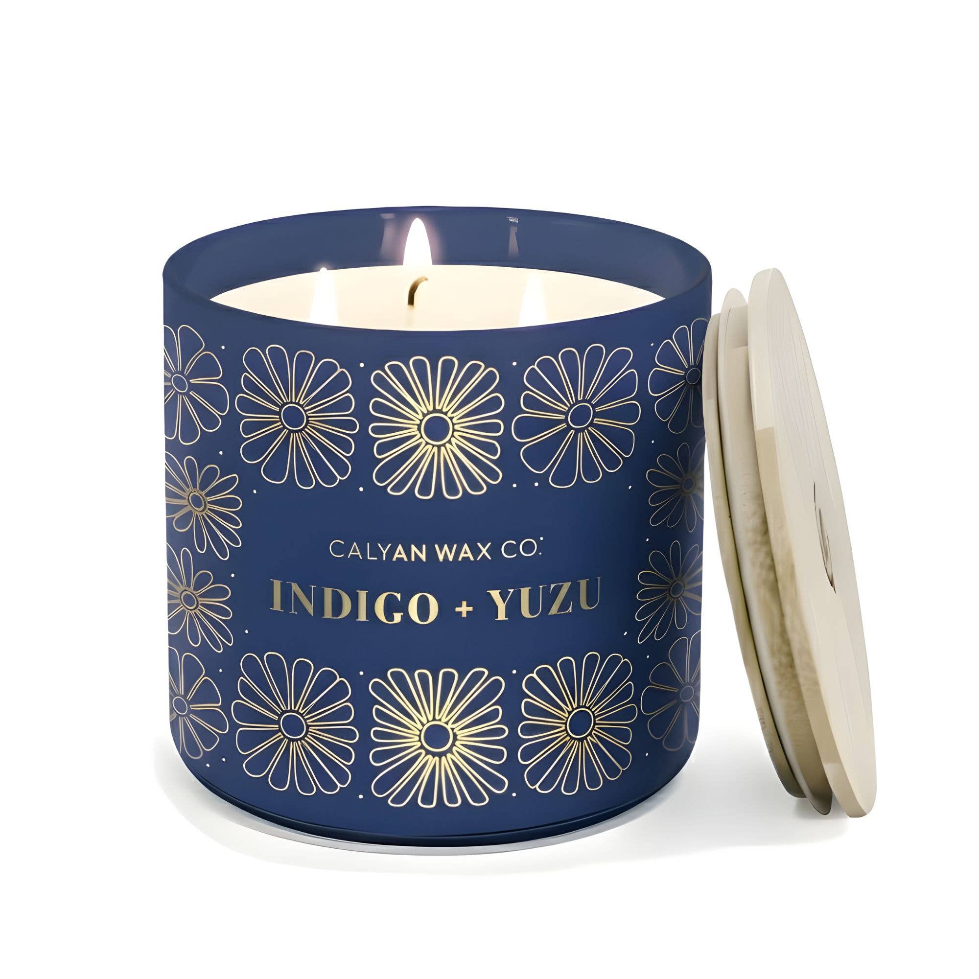 Indigo + Yuzu - 3 Wick Clear Glass Tumbler Soy Candle