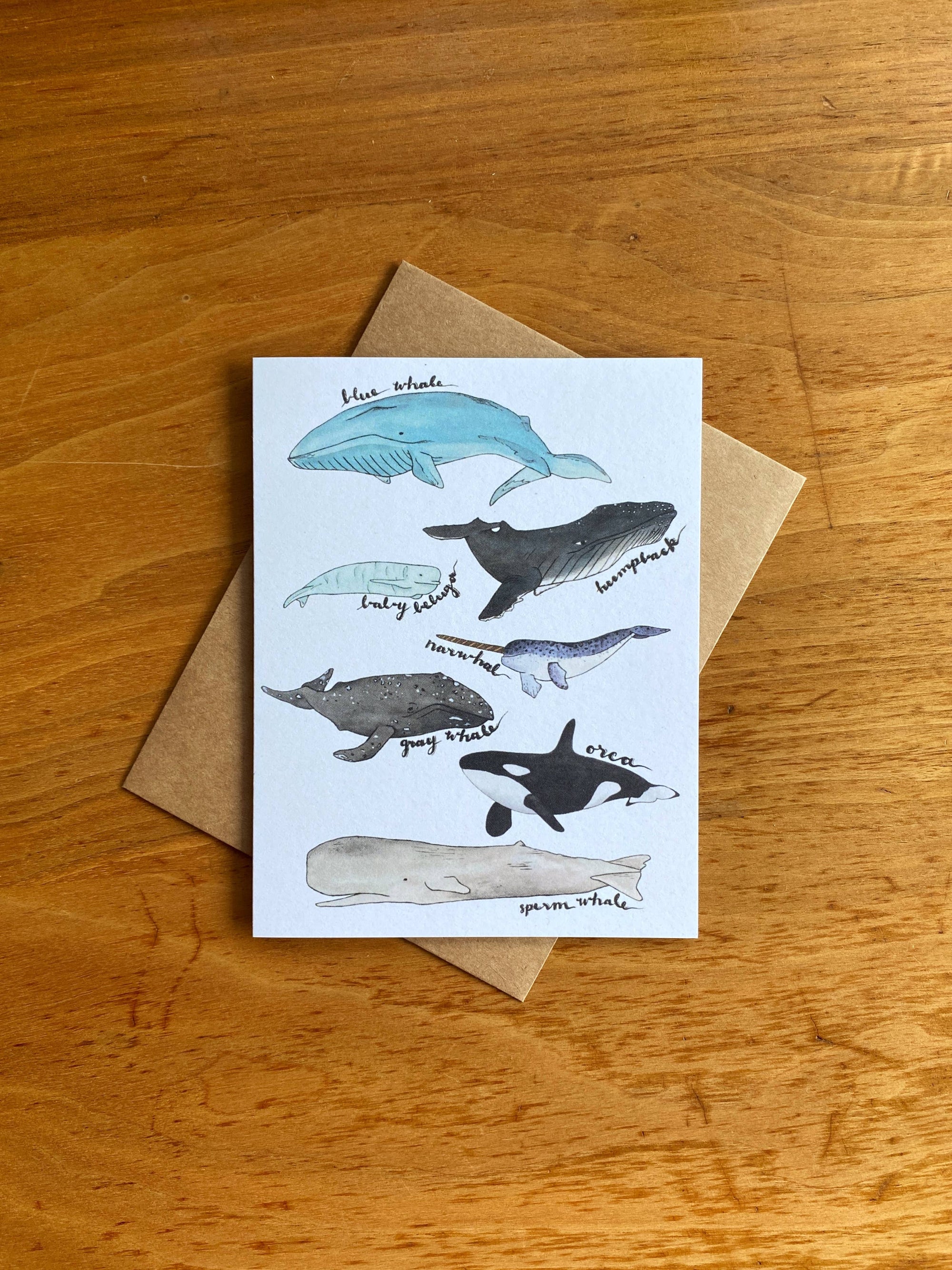 Watercolor Whale Card