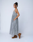 Hamptons Dress - Menswear Stripe Black