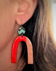 Enamel Arc Statement Earrings