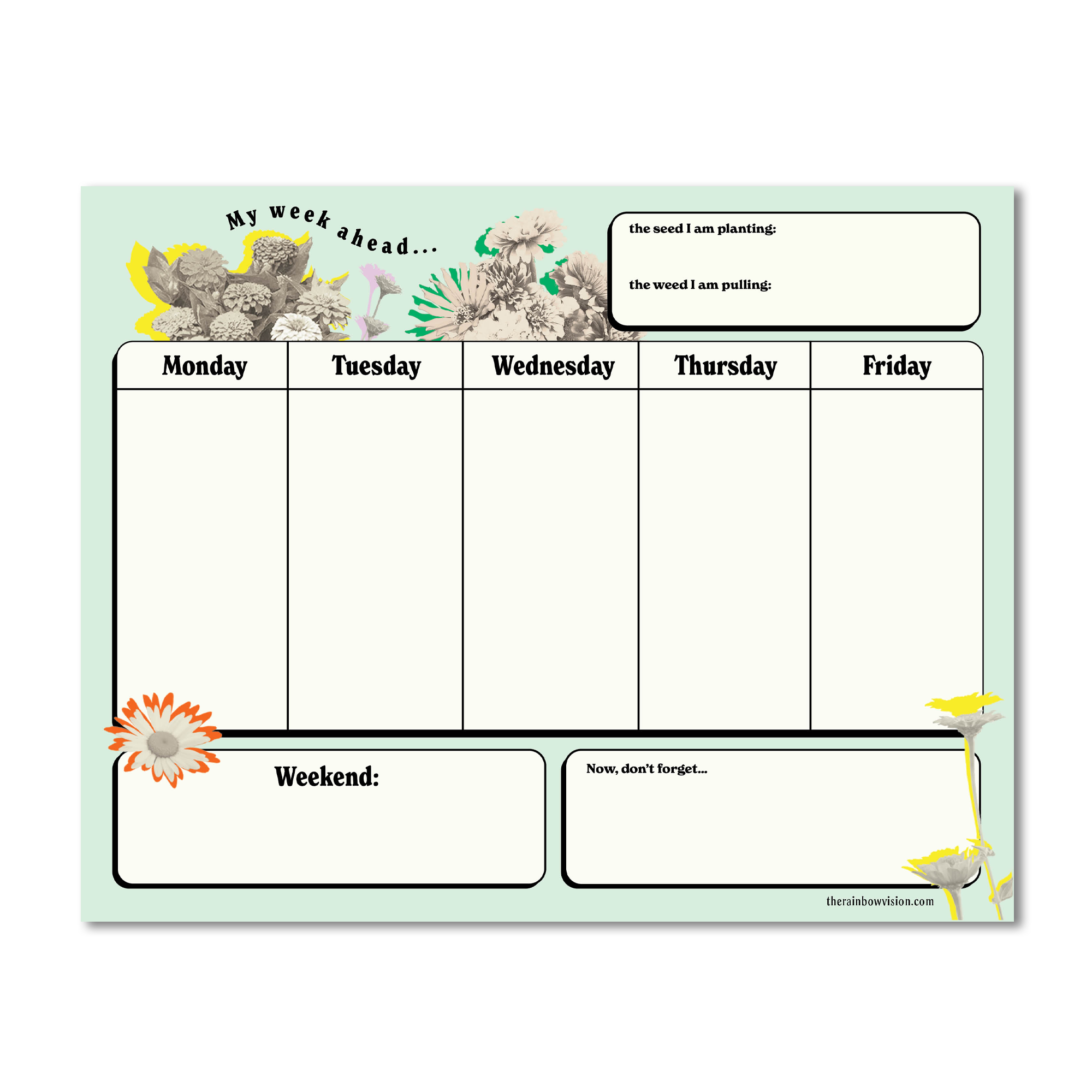 Floral Weekly Deskpad
