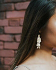 Large Partial Moon Phase Earrings