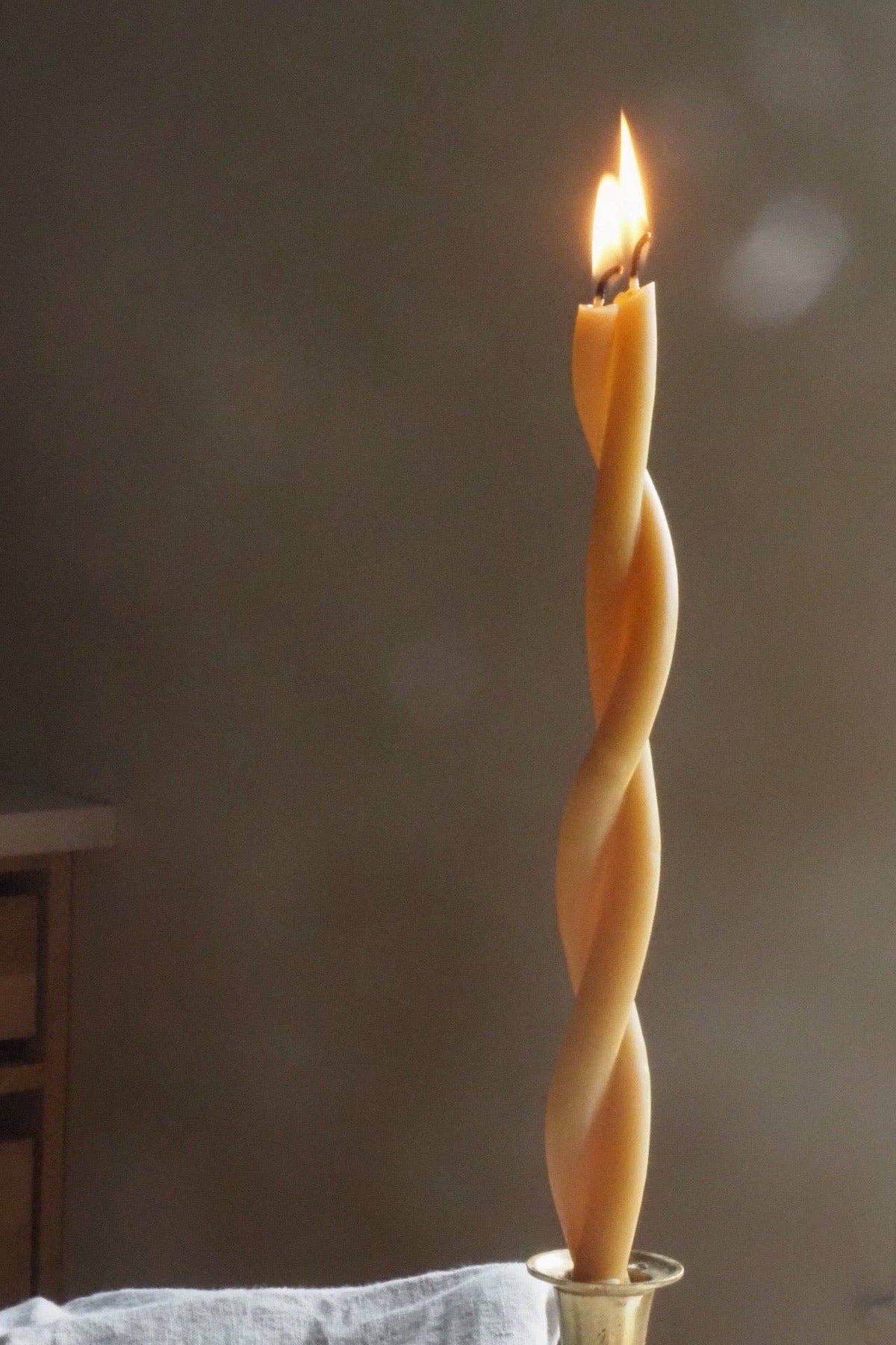 Beeswax tapers Twin flames