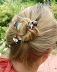 Kimono Clips - 529f French Round Mini Claw: Tortoiseshell