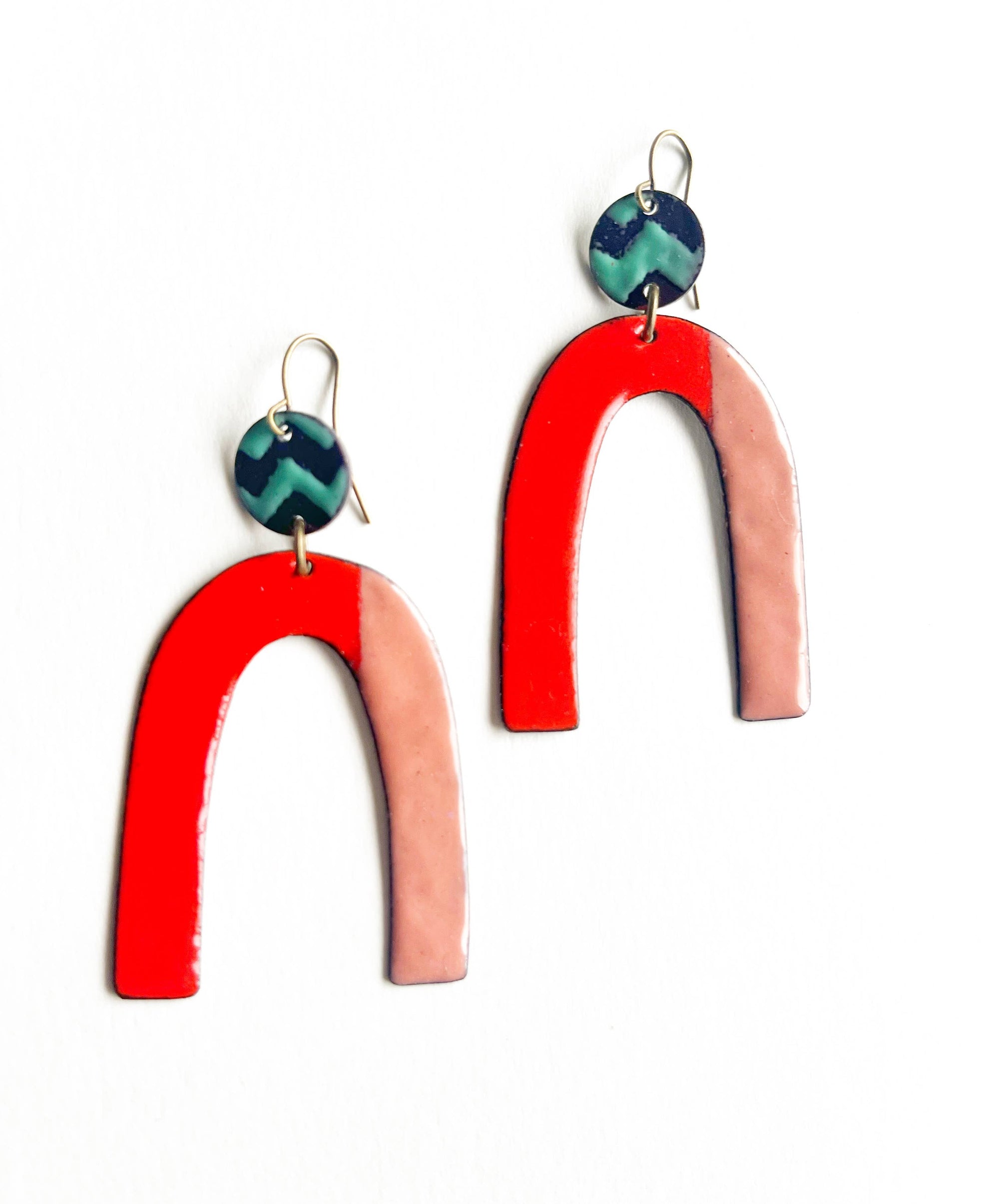 Enamel Arc Statement Earrings