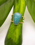 Brass Amazonite Ring