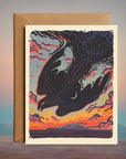 Nightfall– Blank Greeting Card Nature Illustration 