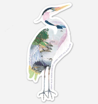 Great Blue Heron Island Habitat Sticker