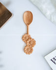 Hand Carved One Flower-Shape Handle Wooden Spoon