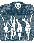 Moondance Card moon art, wild swimming, sea theme