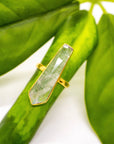 Long Brass Moonstone Bar Ring