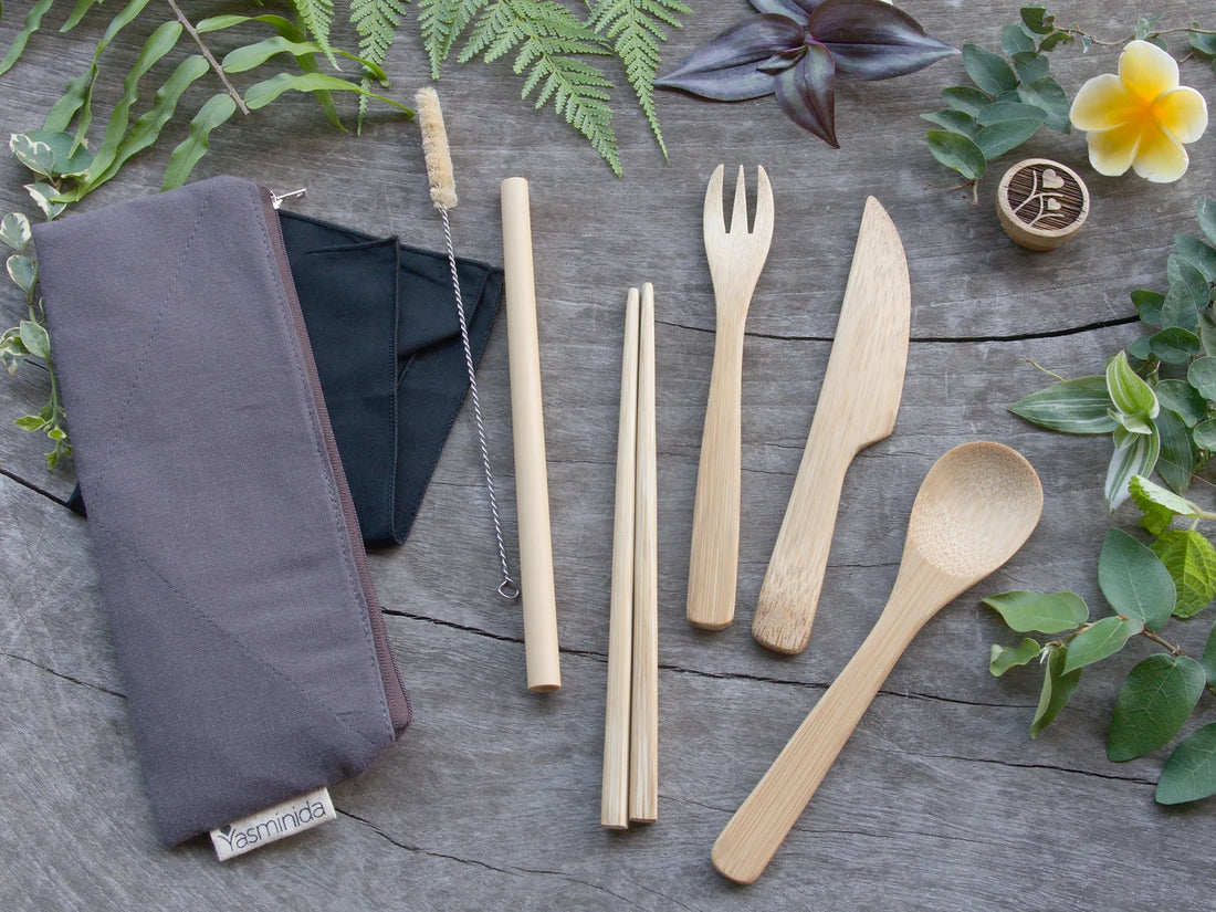 Travel bamboo utensils