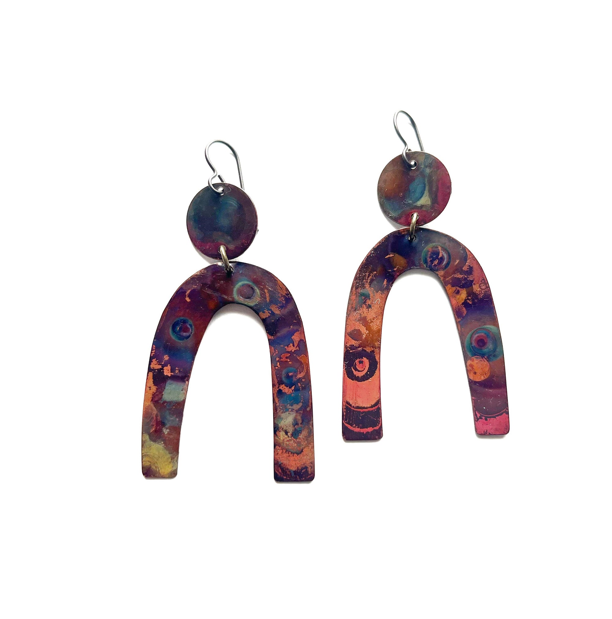 Arc Statment Patina Earrings