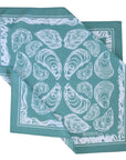 Oyster Bandana - 100% Cotton - Hand Printed - Green Teal