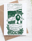 Sea Air card, sea swim, winter swim, coastal, wild swimmer
