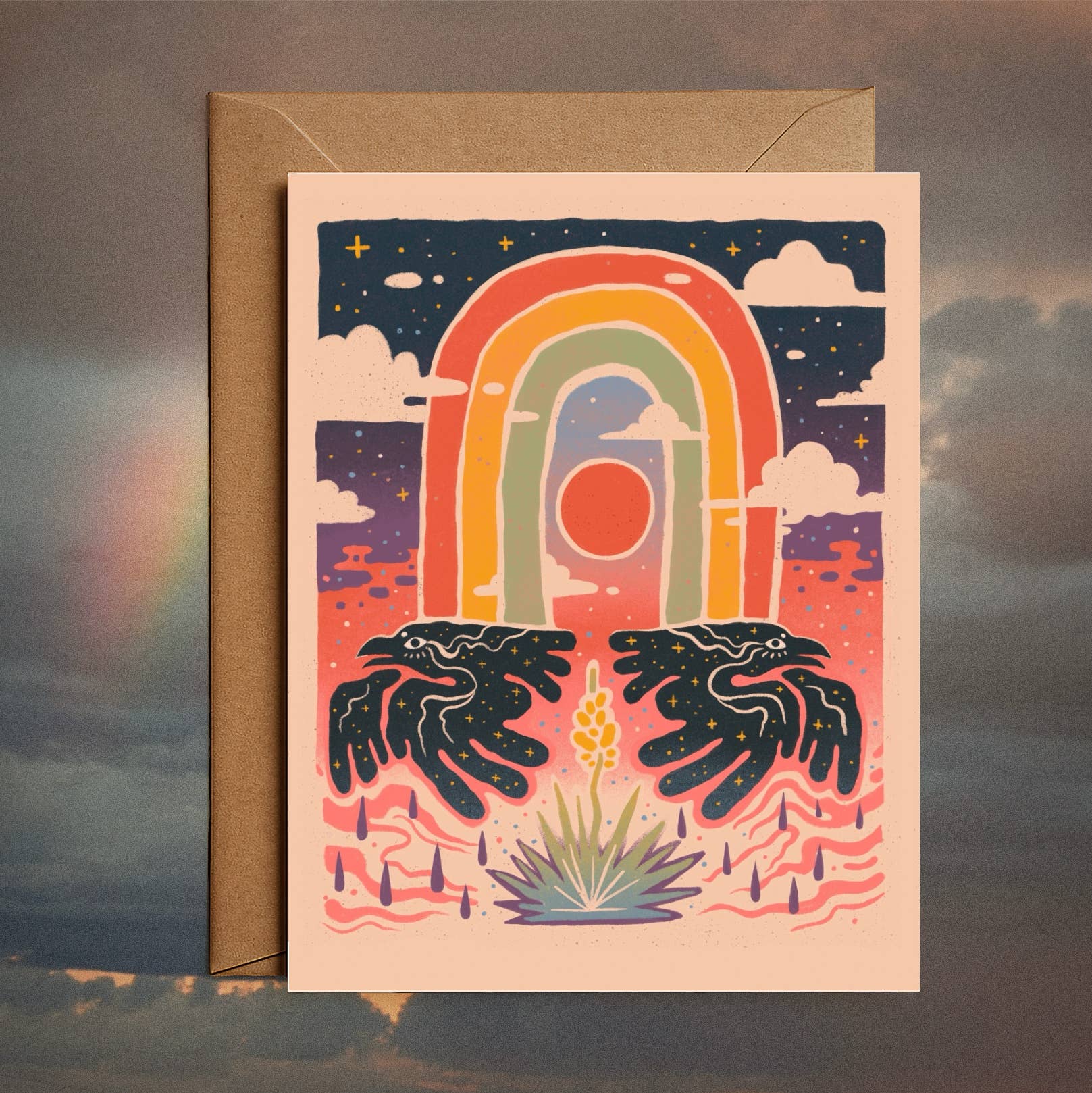 Monsoon Song– Blank Greeting Card Nature Illustration