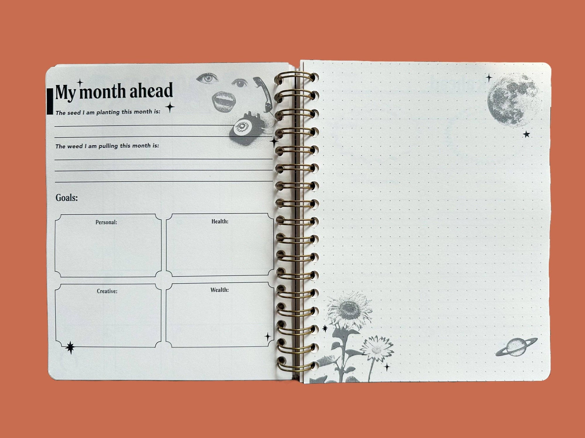 PRE-ORDER | Undated Flexible Planner, Flower Power Cover