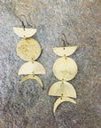 Large Partial Moon Phase Earrings