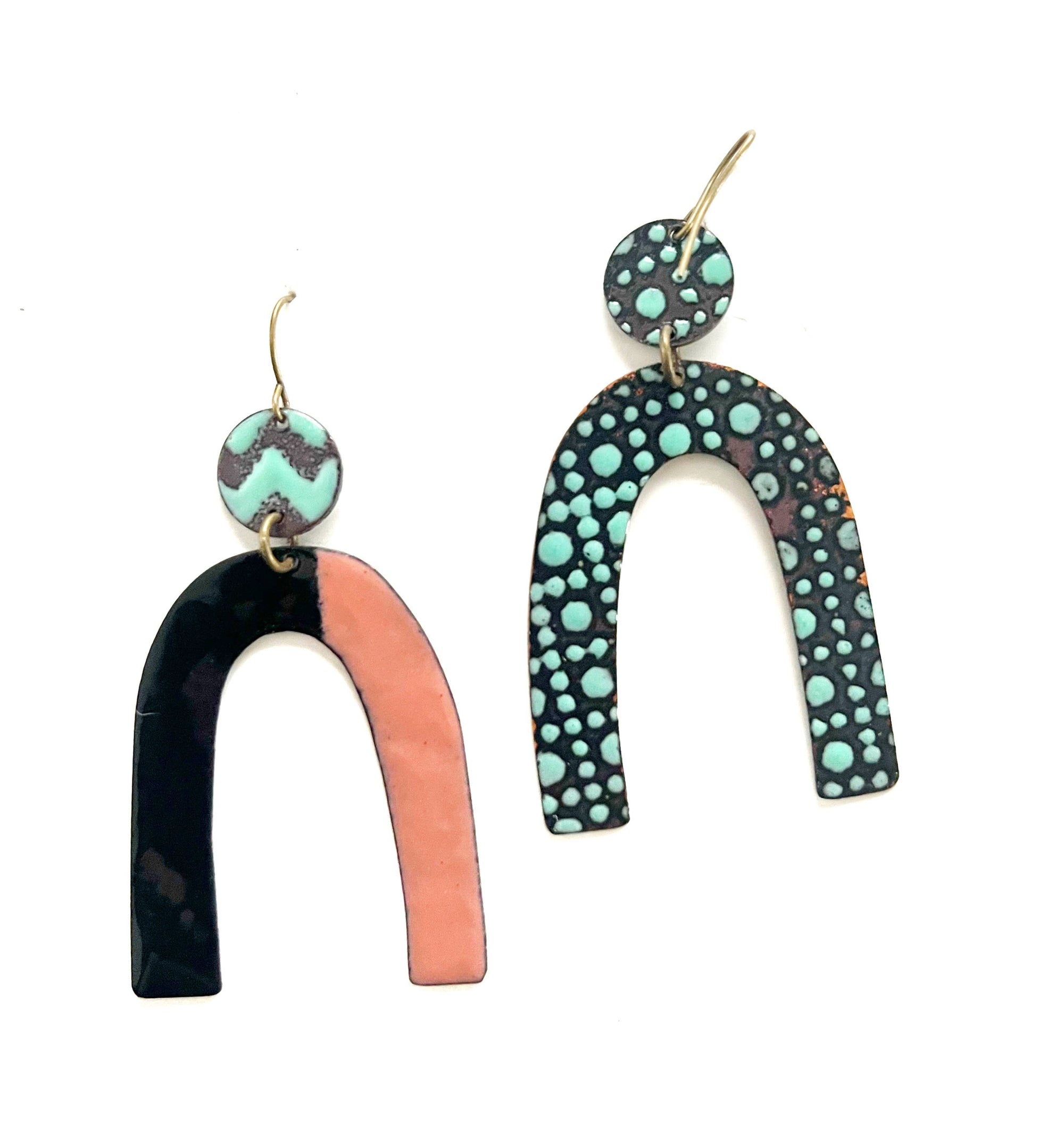 Enamel Arc Statement Earrings