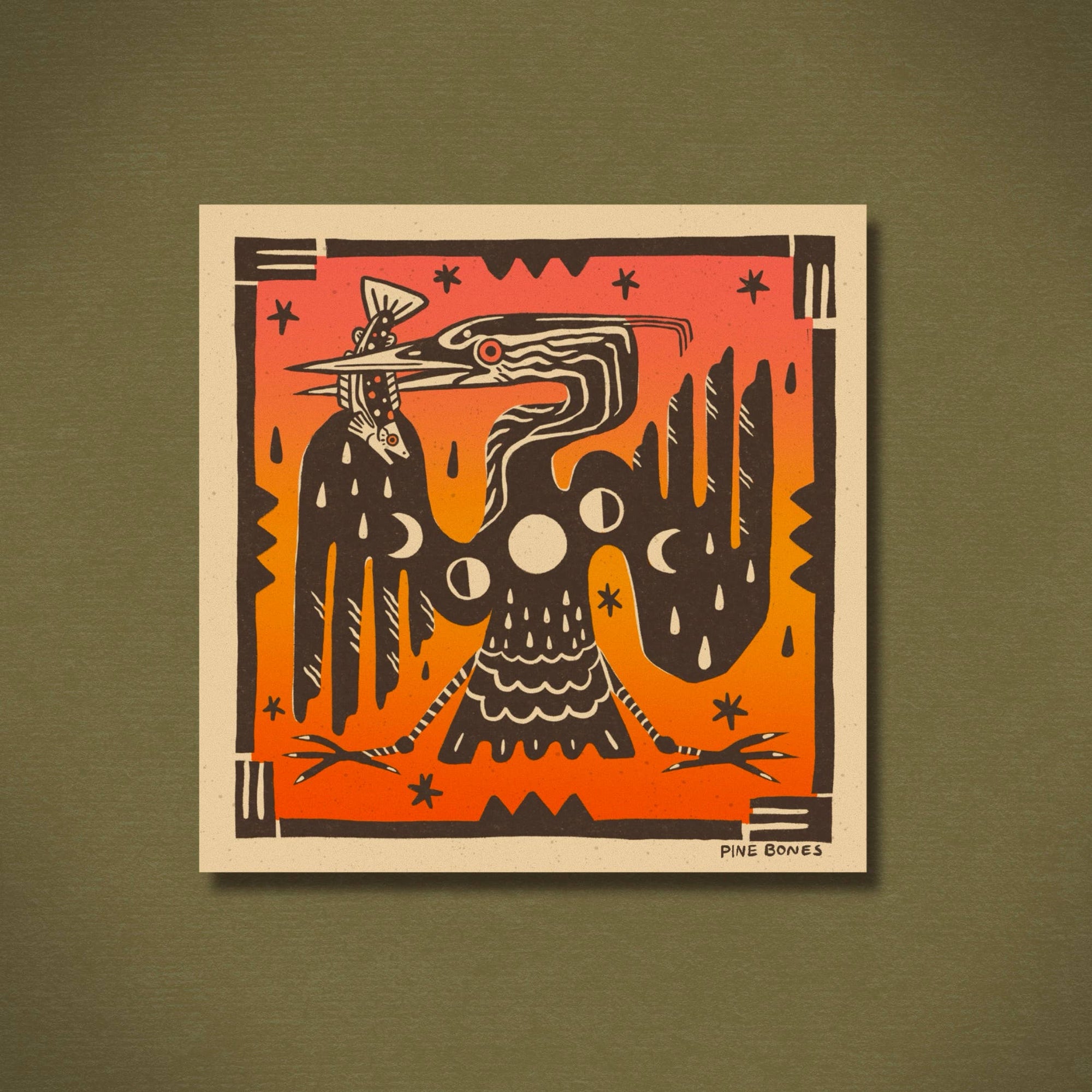 Heron Moon Dance - Durable &amp; Weatherproof Sticker