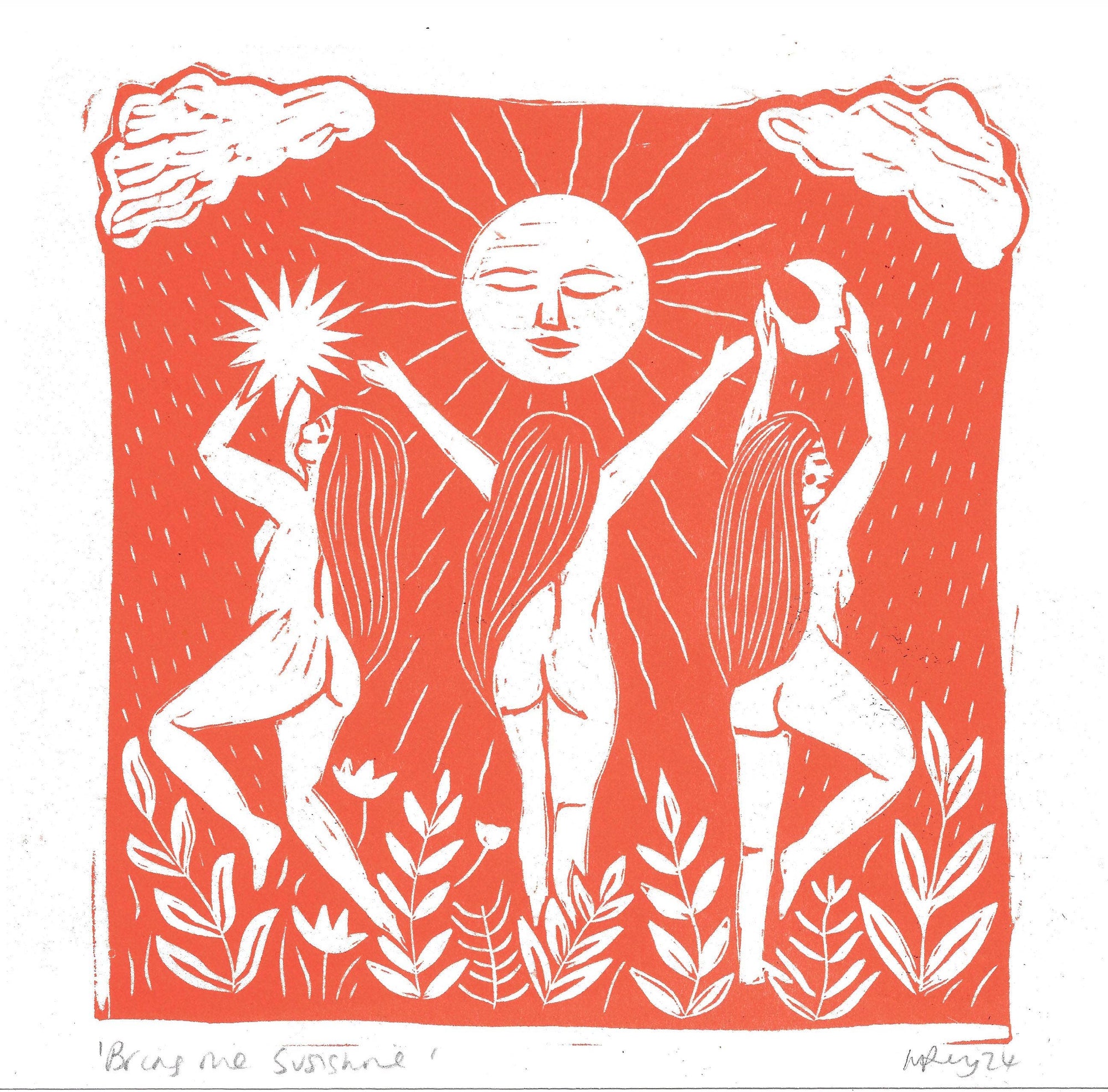 Bring Me Sunshine riso print, summer, sun, friends womanhood