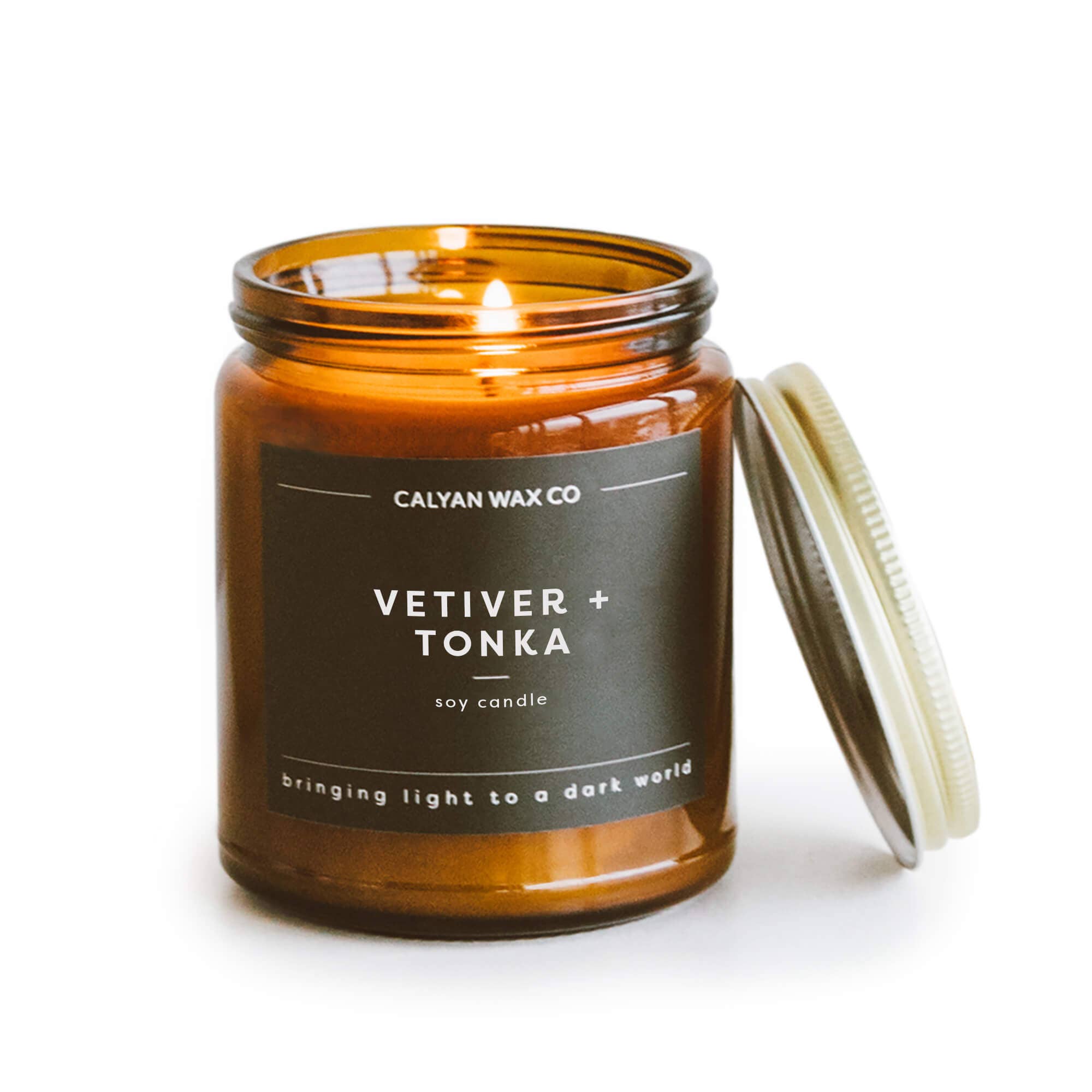 Vetiver + Tonka - Amber Jar Soy Candle