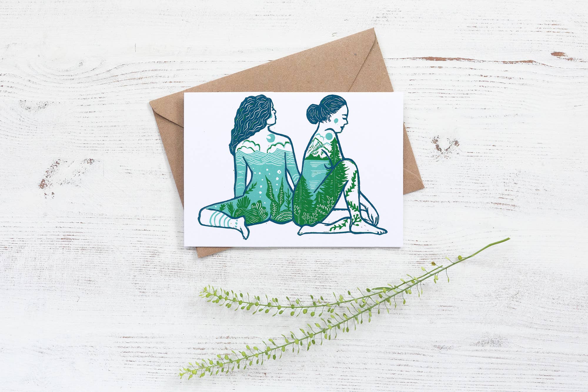 Sisters of the Land &amp; Sea Card, nature, myth, ethereal
