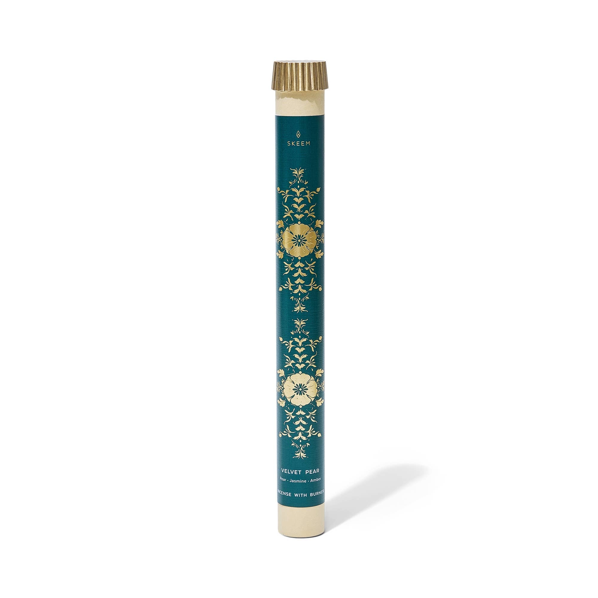 Gilded Incense with Brass Holder, Velvet Pear