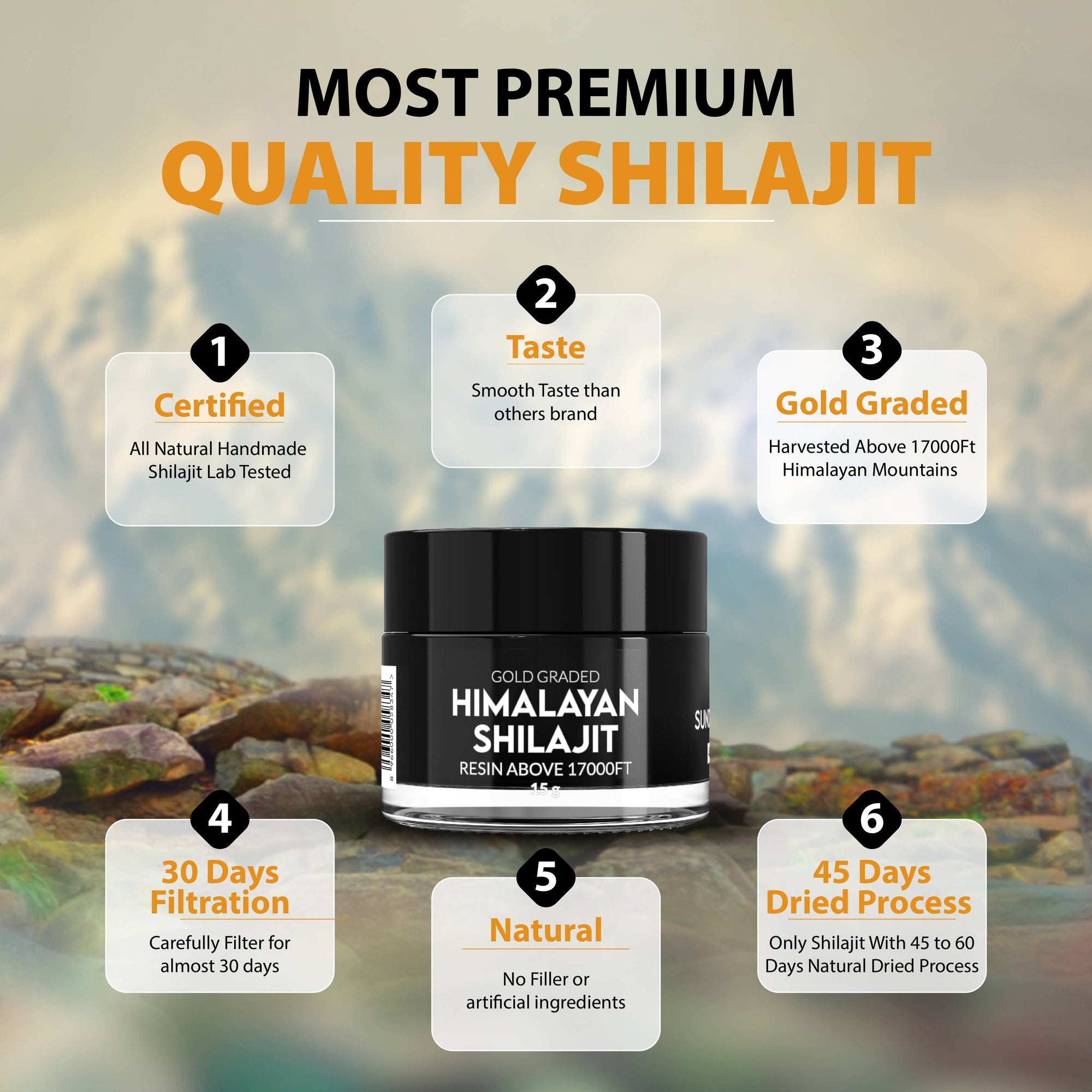 Pak Shilajit - Pak Shilajit Organic Sundried Himalayan Shilajit Resin 15G