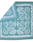 Oyster Bandana - 100% Cotton - Hand Printed - Green Teal