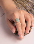 Brass Amazonite Ring