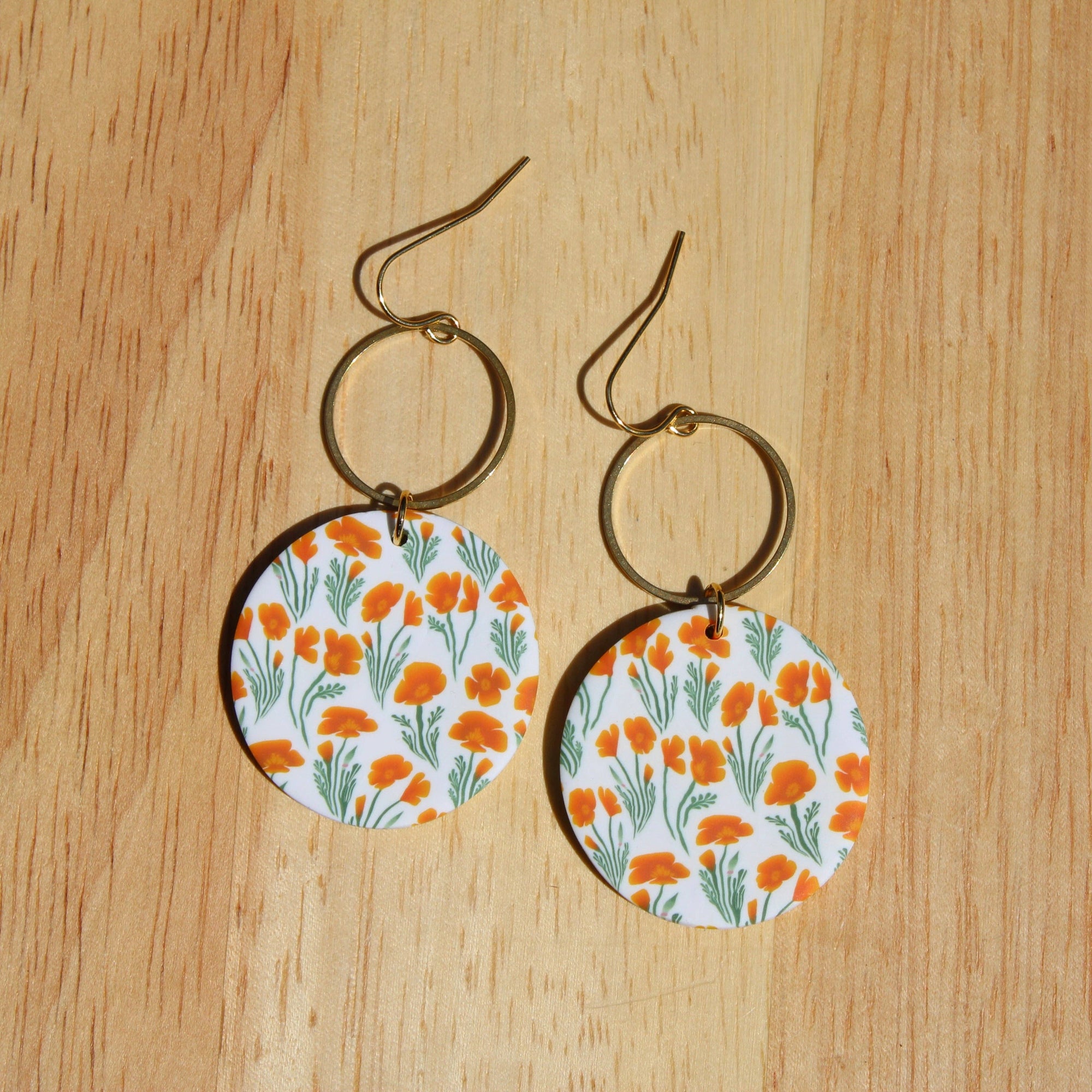 California Poppy in Gaia Earrings