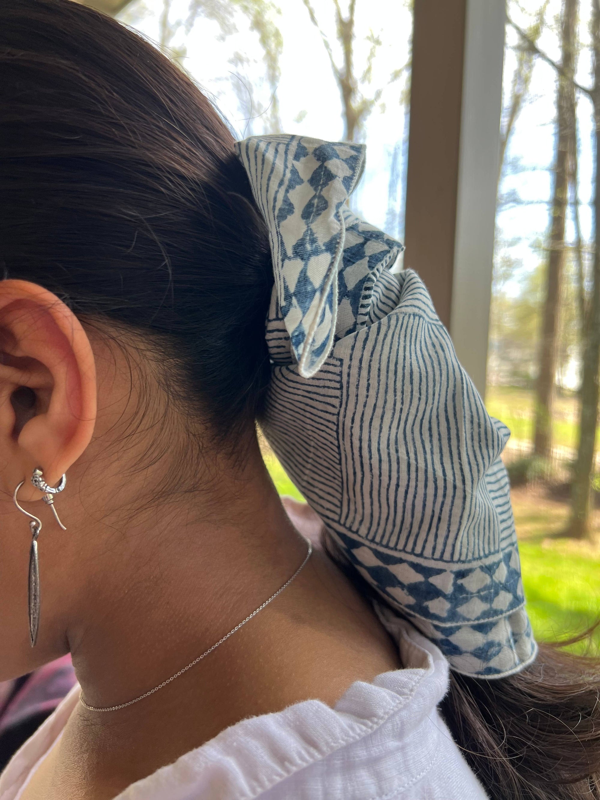 Bandana - Inky Doodle in Indigo Breeze
