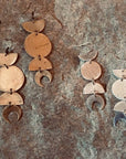 Large Partial Moon Phase Earrings