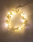 20 LED Gold Leaf Fairy Lights Battery Operated - warm white