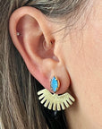 Brass Peekaboo Tribal Sun Design Ear Jacket