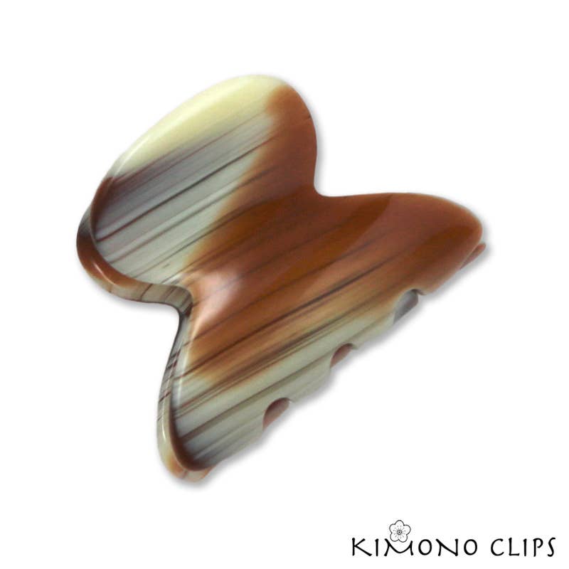 Kimono Clips - 529f French Round Mini Claw: Tortoiseshell