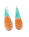 Patina and Enamel Teardrop Earrings 
