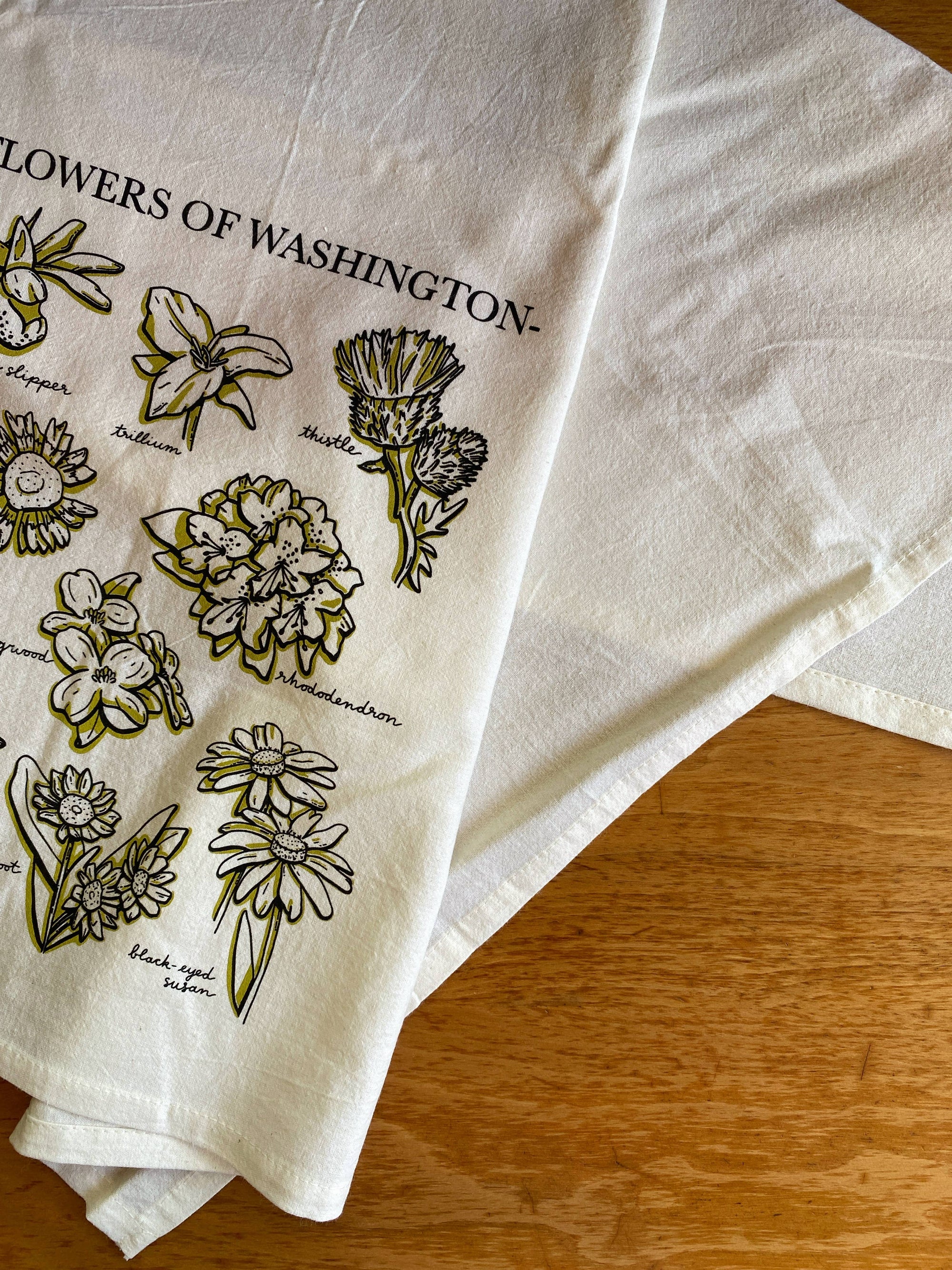 Washington Wildflower Tea Towel | Screenprinted
