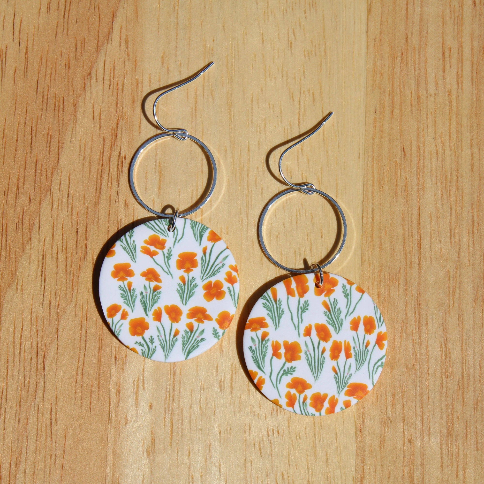 California Poppy in Gaia Earrings