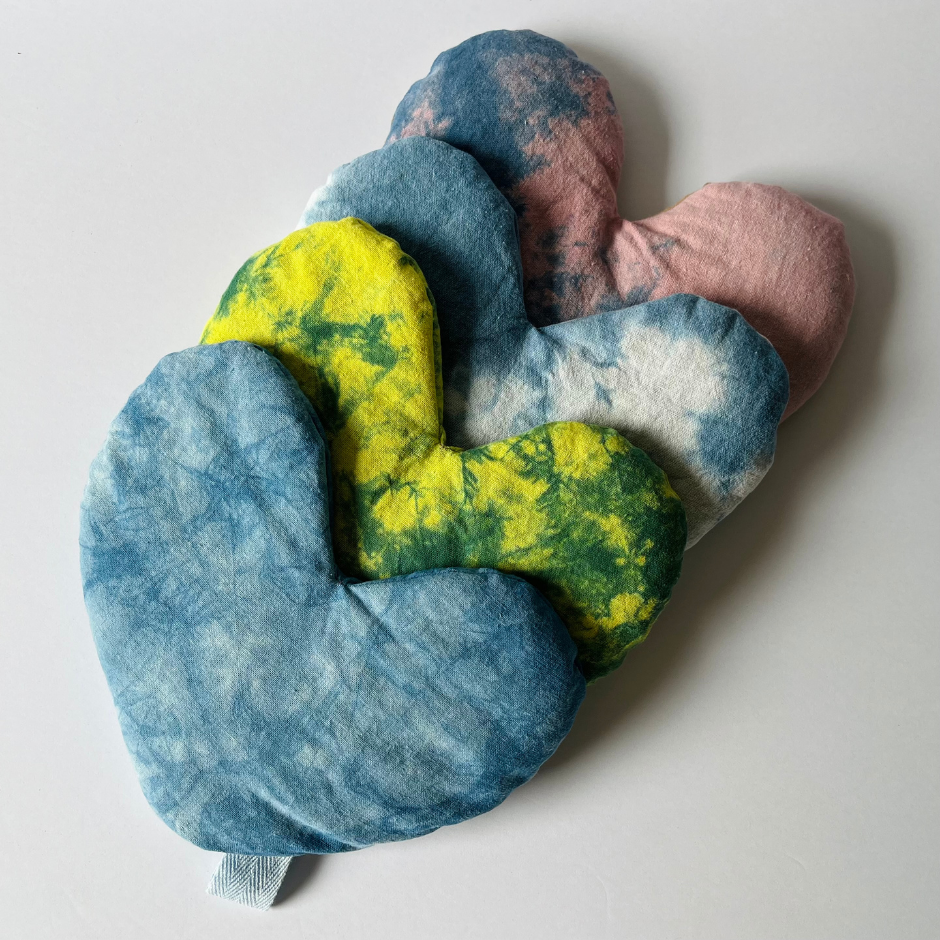Heart Eye Pillow - Botanically Dyed - Indigo Sky - V Day