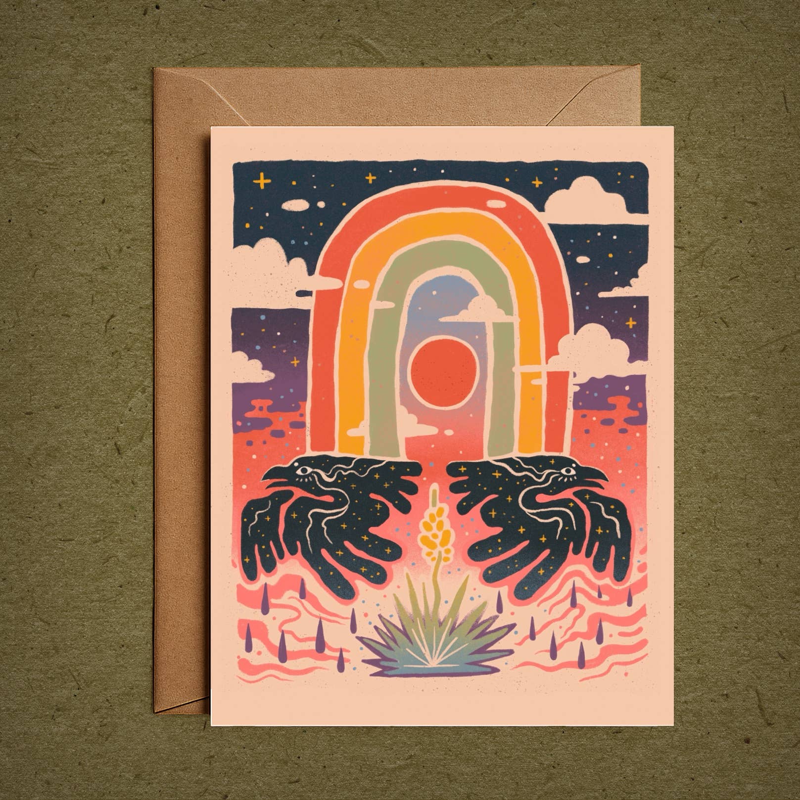 Monsoon Song– Blank Greeting Card Nature Illustration
