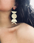 Large Partial Moon Phase Earrings