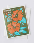 Thinking of You (Hibiscus) Letterpress Encouragement Card