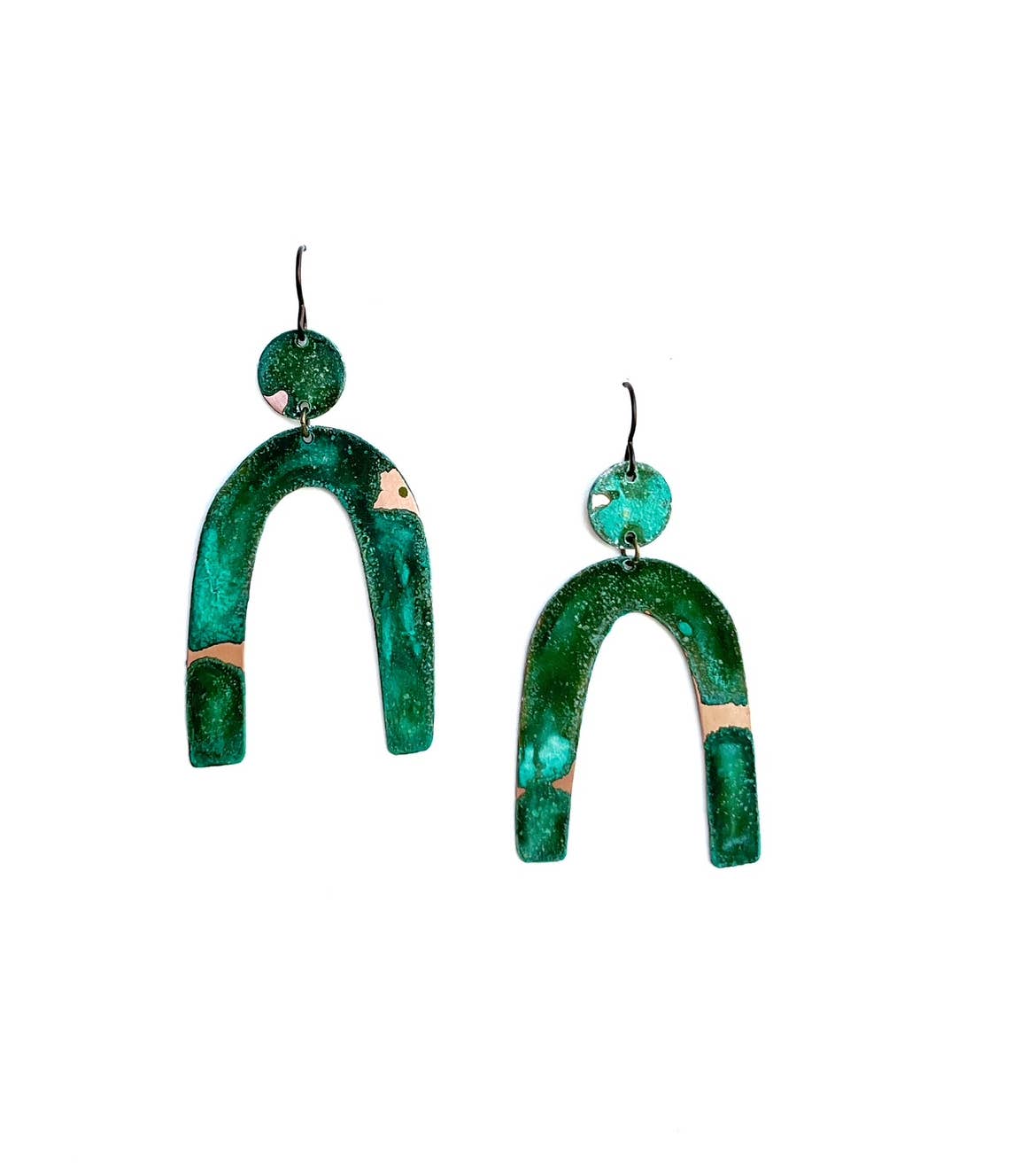 Arc Statment Patina Earrings