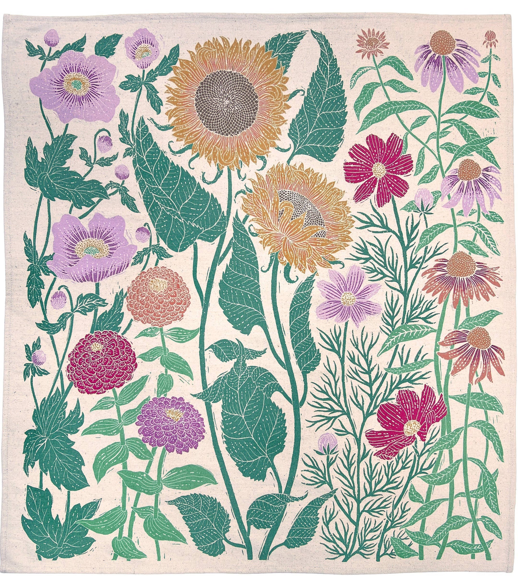 Organic Cotton Tea Towel - Summer Garden