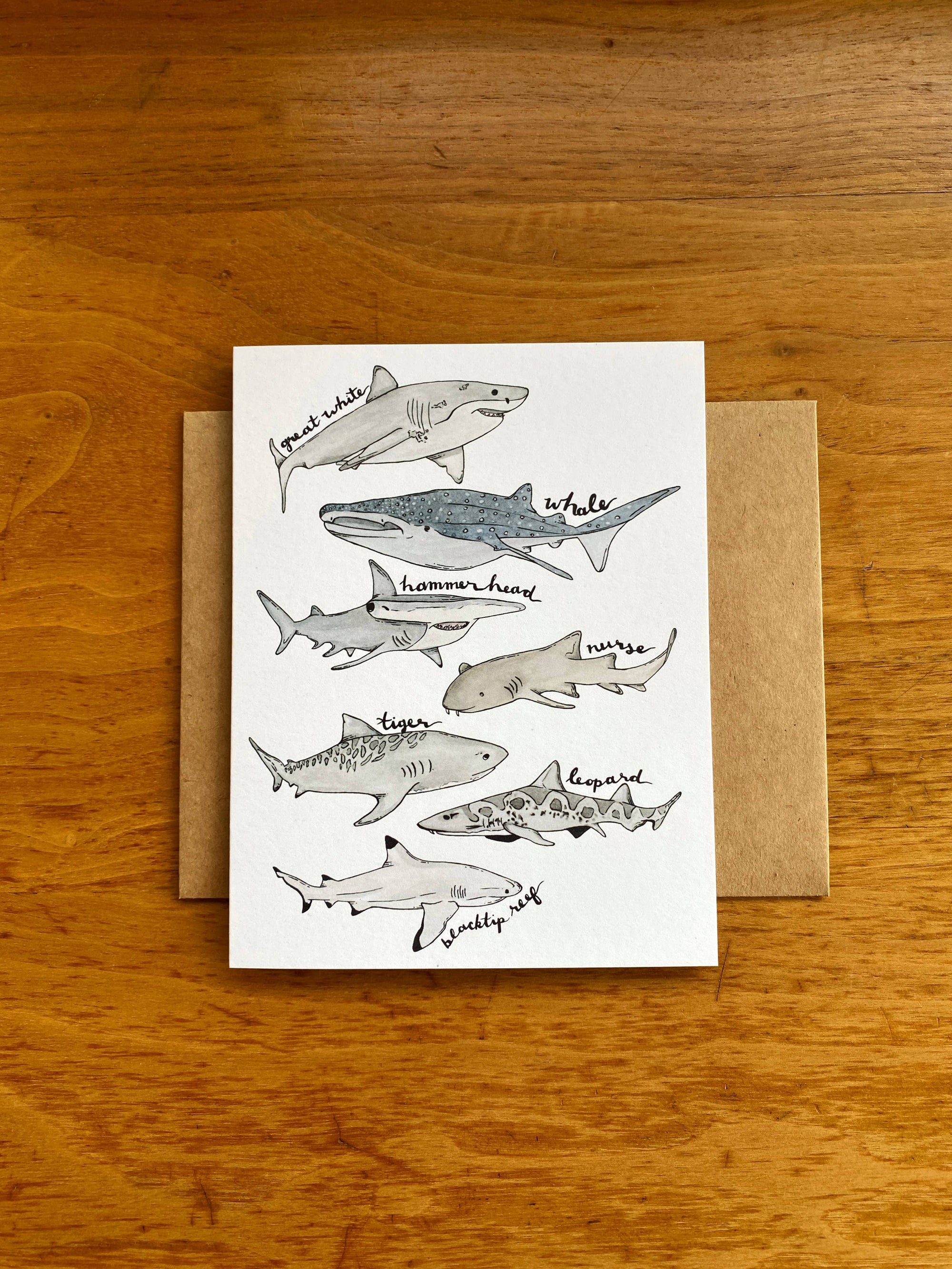 Watercolor Shark Card