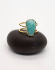 Brass Amazonite Ring